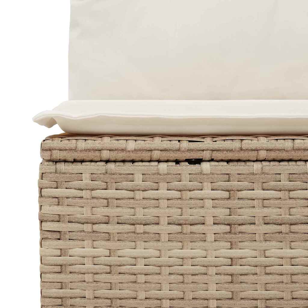Havesofa Sæt 8 stk. Beige Poly rattan