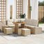 Havesofa Sæt 8 stk. Beige Poly rattan