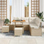Havesofa Sæt 8 stk. Beige Poly rattan