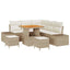 Havesofa Sæt 8 stk. Beige Poly rattan