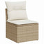 Havesofa Sæt 8 stk. Beige Poly rattan