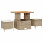 Havesofa Sæt 8 stk. Beige Poly rattan
