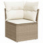 Havesofa Sæt 8 stk. Beige Poly rattan