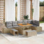 Havesofa Sæt med pude med opbevaring 9 pcs Beige Poly rattan