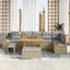 Havesofa Sæt med pude med opbevaring 9 pcs Beige Poly rattan