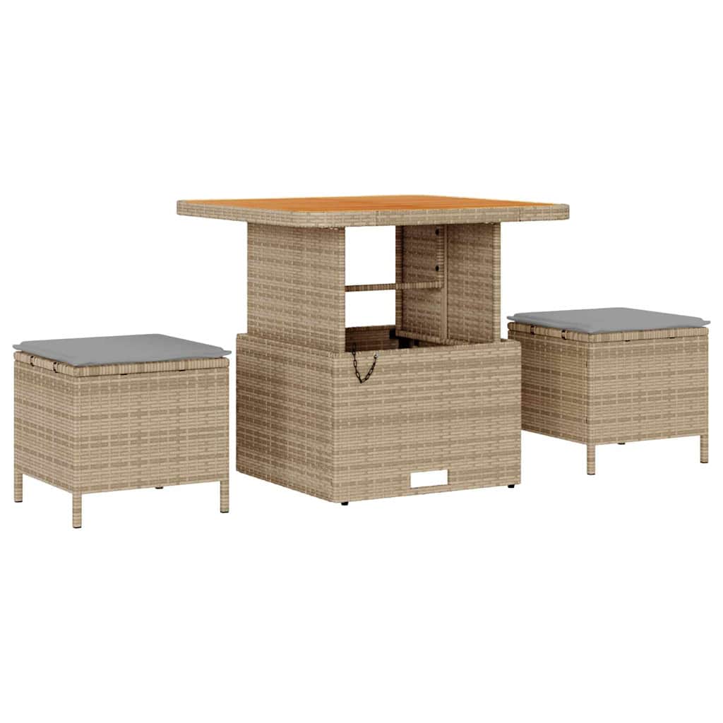 Havesofa Sæt 9 stk. 8-Antal sæder Beige Poly rattan