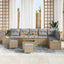 Havesofa Sæt med pude med opbevaring 9 pcs Beige Poly rattan