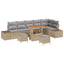 Havesofa Sæt med pude med opbevaring 9 pcs Beige Poly rattan