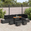 Havesofa Sæt med pude med opbevaring 10 pcs Sort Poly rattan