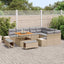Havesofa Sæt med pude med opbevaring 12 pcs Beige Poly rattan