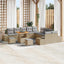 Havesofa Sæt med pude med opbevaring 13 pcs Beige Poly rattan