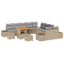 Havesofa Sæt med pude med opbevaring 13 pcs Beige Poly rattan