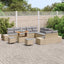 Havesofa Sæt med pude med opbevaring 13 pcs Beige Poly rattan