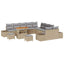 Havesofa Sæt med pude med opbevaring 13 pcs Beige Poly rattan