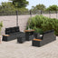 Havesofa Sæt med pude med opbevaring 9 pcs Sort Poly rattan