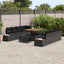 Havesofa Sæt med pude med opbevaring 11 pcs Sort Poly rattan