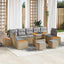 Havesofa Sæt med pude med opbevaring 10 pcs Beige Poly rattan