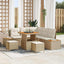 Havesofa Sæt 8 stk. 7-Antal sæder Beige Poly rattan