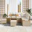 Havesofa Sæt 8 stk. 7-Antal sæder Beige Poly rattan