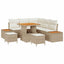 Havesofa Sæt 8 stk. 7-Antal sæder Beige Poly rattan