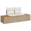 Havesofa Sæt 8 stk. 7-Antal sæder Beige Poly rattan