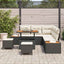 Havesofa Sæt med pude med opbevaring 8 pcs Sort Poly rattan
