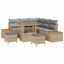 Havesofa Sæt med pude med opbevaring 8 pcs Beige Poly rattan