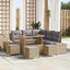 Havesofa Sæt med pude med opbevaring 9 pcs Beige Poly rattan