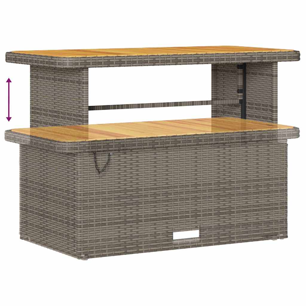 Havesofa Sæt med pude med opbevaring 9 pcs Grå Poly rattan