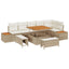 Havesofa Sæt med pude med opbevaring 9 pcs Beige Poly rattan