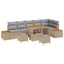 Havesofa Sæt med pude med opbevaring 9 pcs Beige Poly rattan