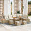 Havesofa Sæt med pude med opbevaring 10 pcs Beige Poly rattan