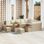 Havesofa Sæt 12 stk. 11-Antal sæder Beige Poly rattan