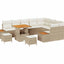 Havesofa Sæt 12 stk. 11-Antal sæder Beige Poly rattan