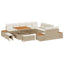 Havesofa Sæt med pude med opbevaring 13 pcs Beige Poly rattan