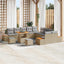 Havesofa Sæt med pude med opbevaring 13 pcs Beige Poly rattan
