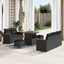 Havesofa Sæt med pude 10 pcs Sort polyrattan