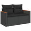 Havesofa Sæt med pude 10 pcs Sort polyrattan