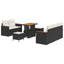 Havesofa Sæt med pude 10 pcs Sort og Cream polyrattan