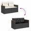 Havesofa Sæt med pude 10 pcs Sort og Cream polyrattan
