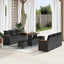Havesofa Sæt med pude 11 pcs Sort polyrattan