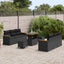 Havesofa Sæt med pude 11 pcs Sort polyrattan