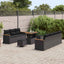 Havesofa Sæt med pude 14 pcs Sort polyrattan