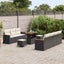 Havesofa Sæt med pude 14 pcs Sort og Cream polyrattan