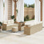 Havesofa Sæt med pude 14 pcs Beige og creme polyrattan