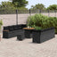 Havesofa Sæt med pude 12 pcs Sort polyrattan