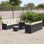 Havesofa Sæt med pude 12 pcs Sort polyrattan