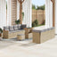 Havesofa Sæt med pude 12 pcs Beige polyrattan