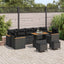Havesofa Sæt med pude 10 pcs Sort Poly rattan