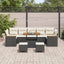 Havesofa Sæt med pude 10 pcs Sort Poly rattan